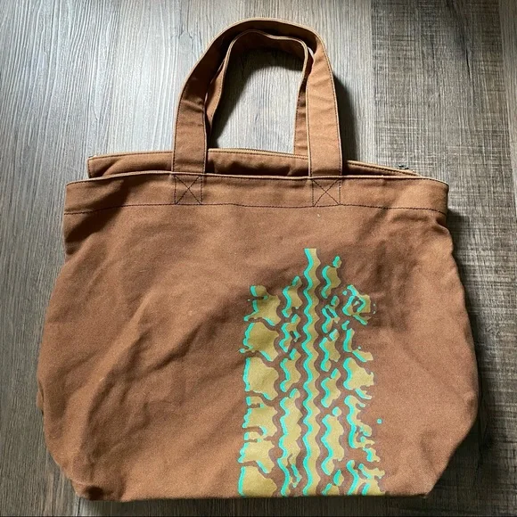 Vintage Y2K Marc Jacobs Brown & Green Canvas Tote Bag - Picture 2 of 11